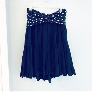 Magic of the moon size XS black stars print skirt